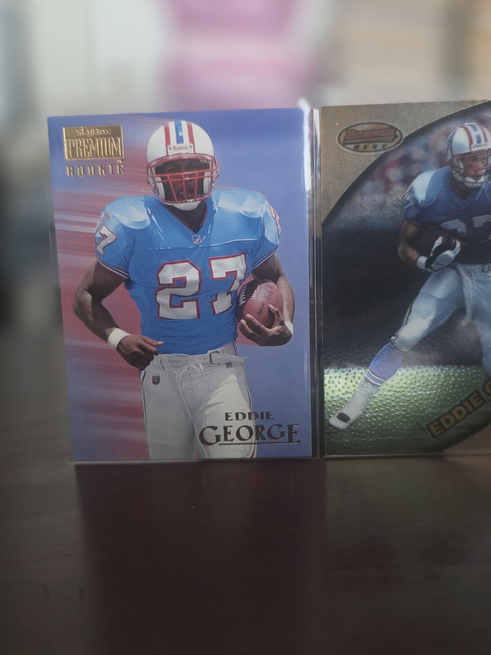 Eddie George Rookie (2) Card Lot Football Trading Card - Blue Jersey
